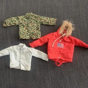 Vintage Gi Joe Arctic Expedition Faux Fur Hooded Parka Two Shirts Camo